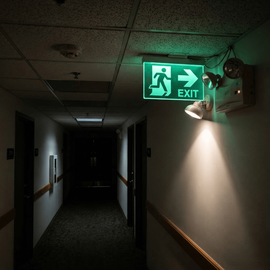Emergency lighting and exit signs
